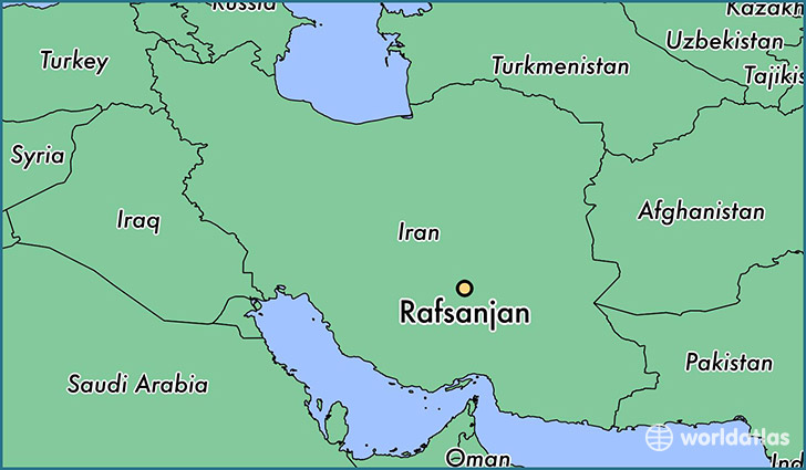 map showing the location of Rafsanjan