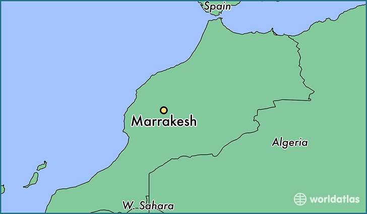 map showing the location of Marrakesh