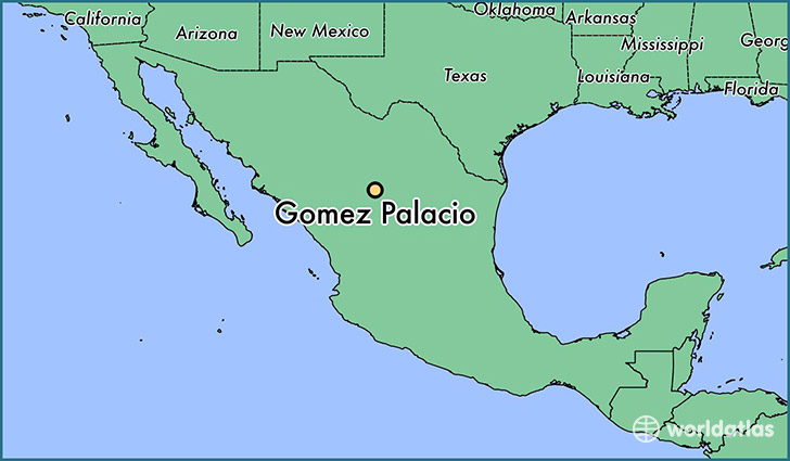 map showing the location of Gomez Palacio