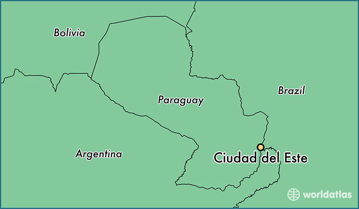 map showing the location of Ciudad del Este
