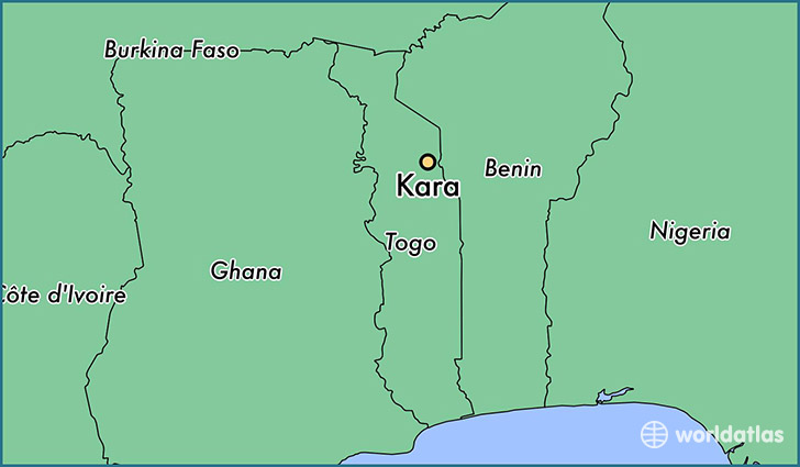 map showing the location of Kara