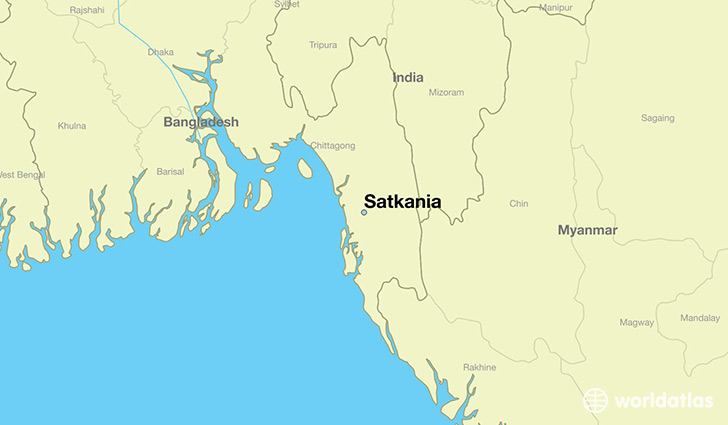 map showing the location of Satkania