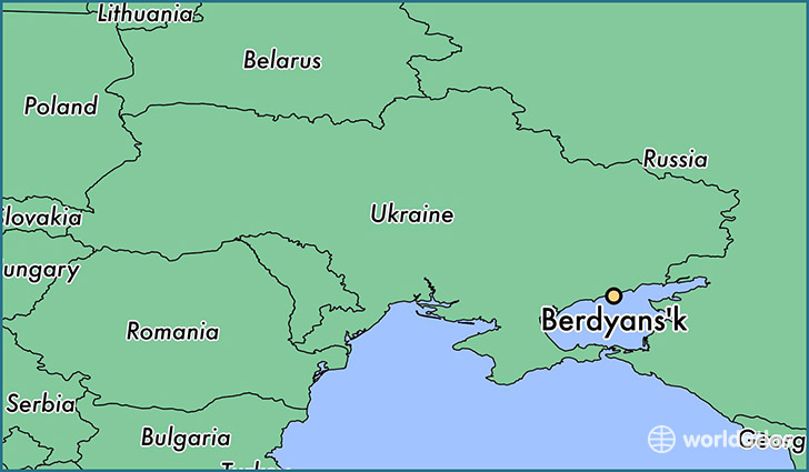 map showing the location of Berdyans'k