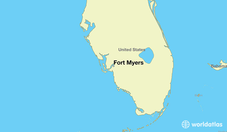 map showing the location of Fort Myers