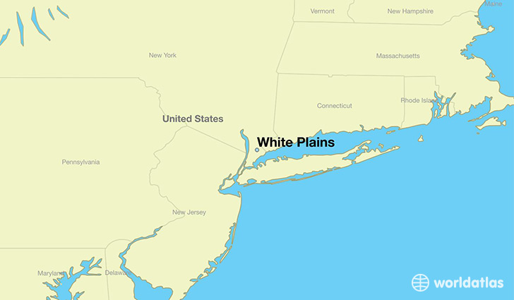 map showing the location of White Plains