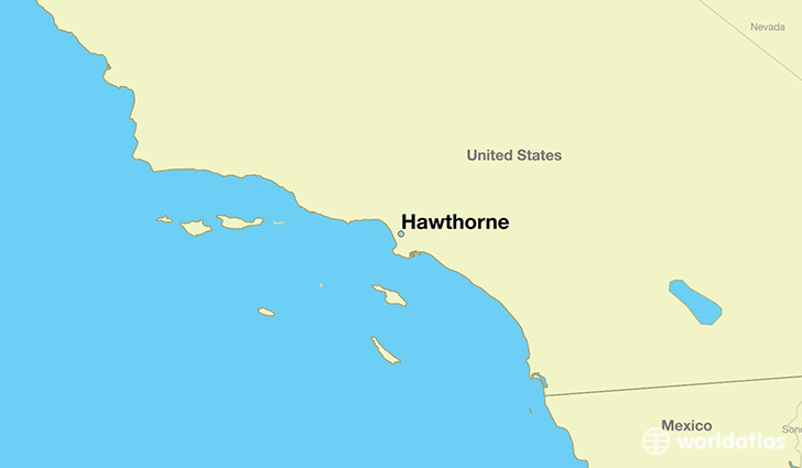map showing the location of Hawthorne