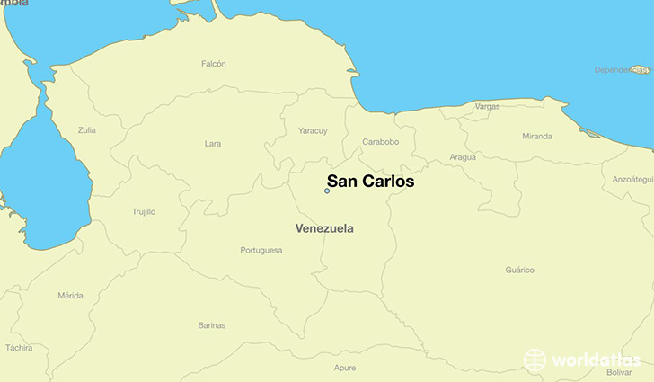 map showing the location of San Carlos