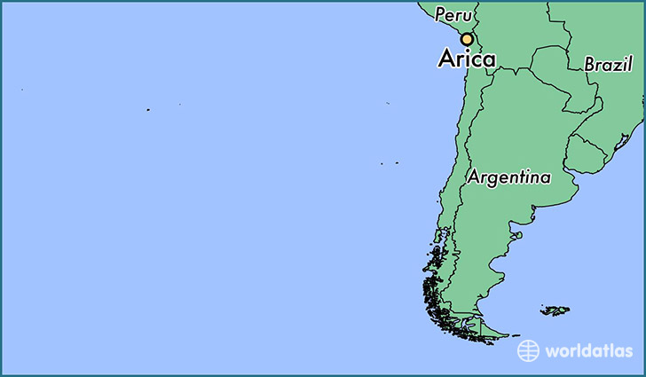 map showing the location of Arica