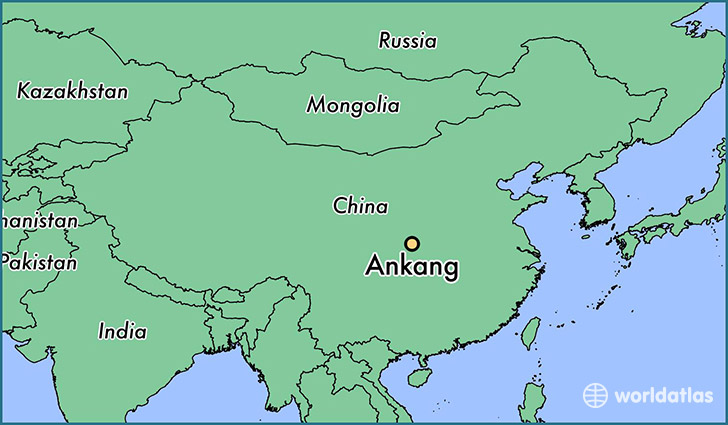 map showing the location of Ankang