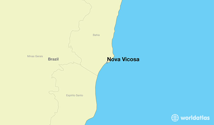 map showing the location of Nova Vicosa