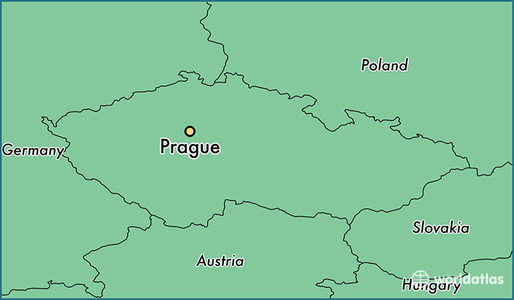 map showing the location of Prague