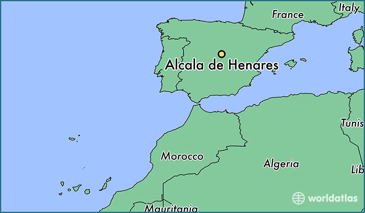 map showing the location of Alcala de Henares