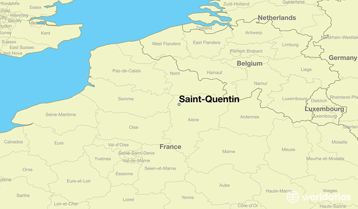map showing the location of Saint-Quentin