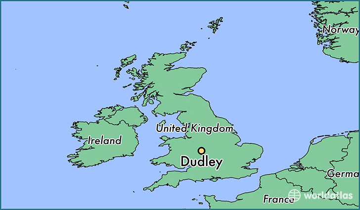 map showing the location of Dudley