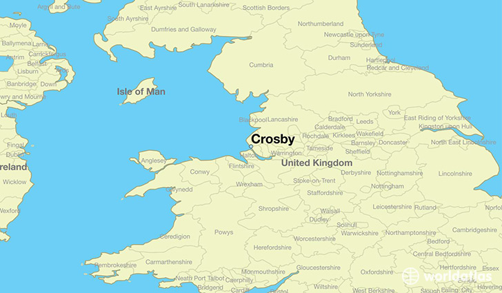 map showing the location of Crosby