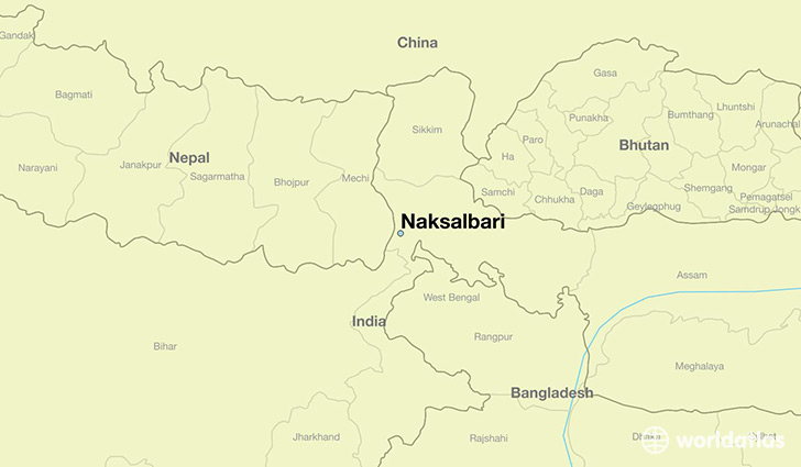map showing the location of Naksalbari