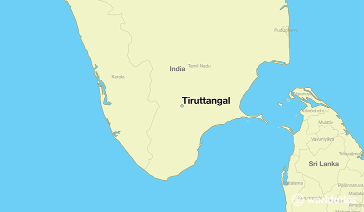 map showing the location of Tiruttangal