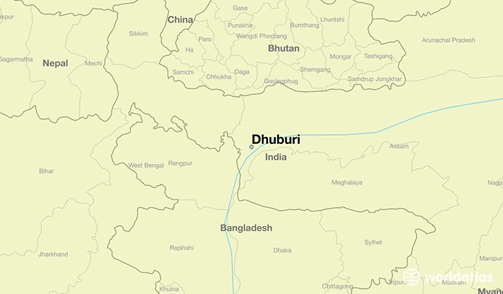 map showing the location of Dhuburi