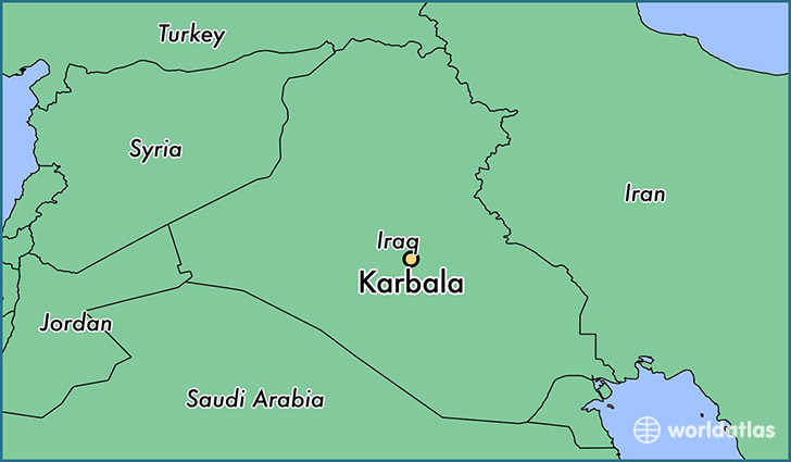 map showing the location of Karbala