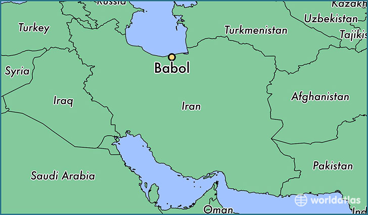 map showing the location of Babol