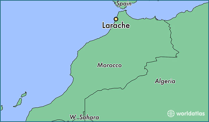 map showing the location of Larache