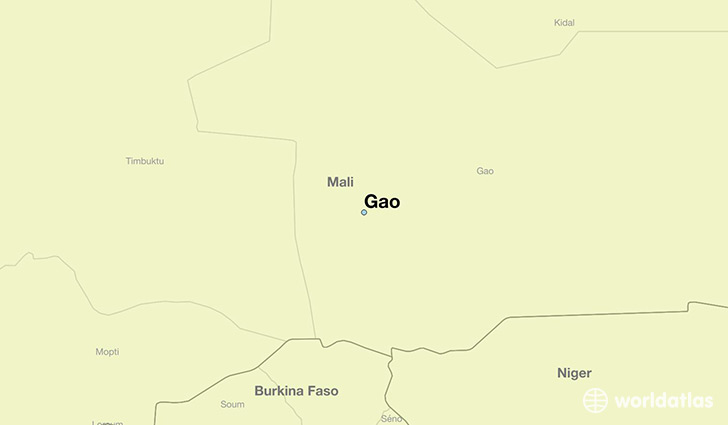 map showing the location of Gao