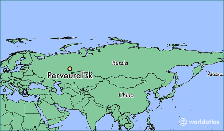 map showing the location of Pervoural'sk