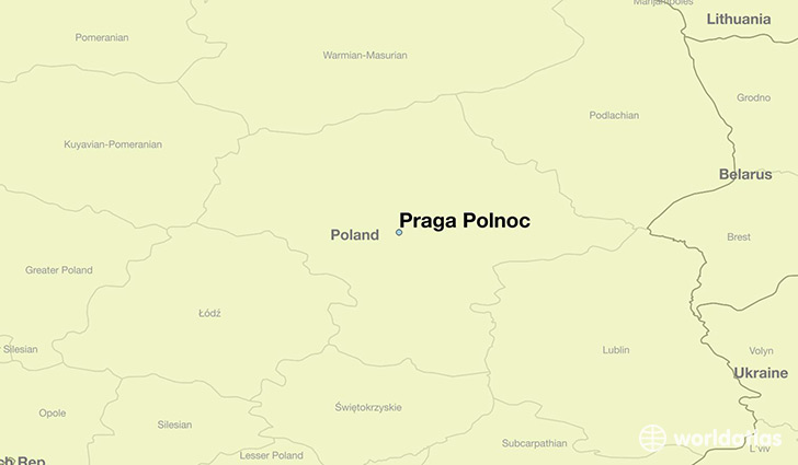 map showing the location of Praga Polnoc