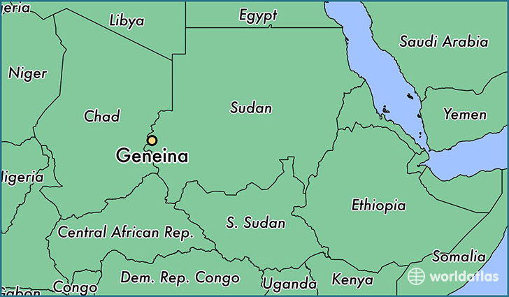 map showing the location of Geneina