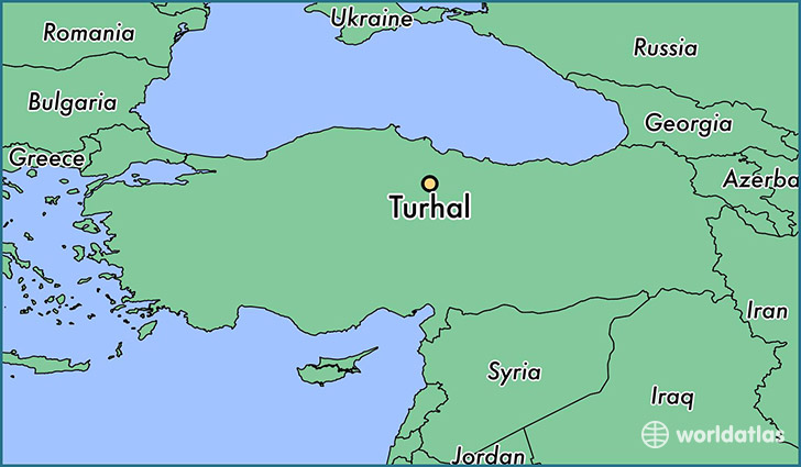 map showing the location of Turhal