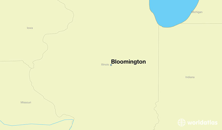 map showing the location of Bloomington