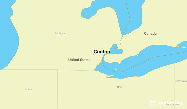 map showing the location of Canton