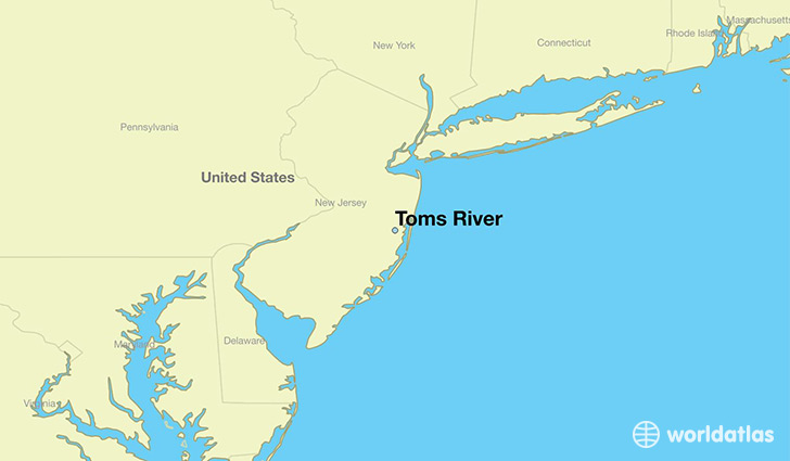 map showing the location of Toms River