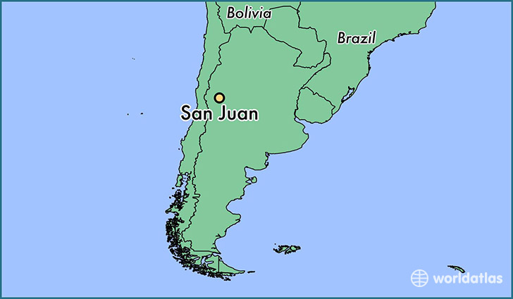 map showing the location of San Juan
