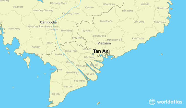 map showing the location of Tan An