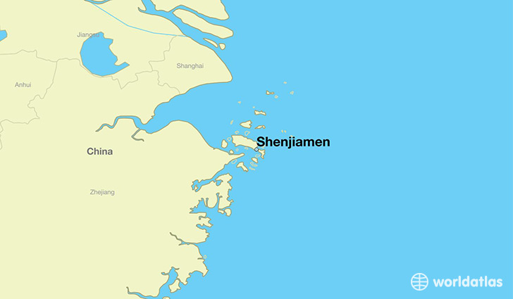 map showing the location of Shenjiamen
