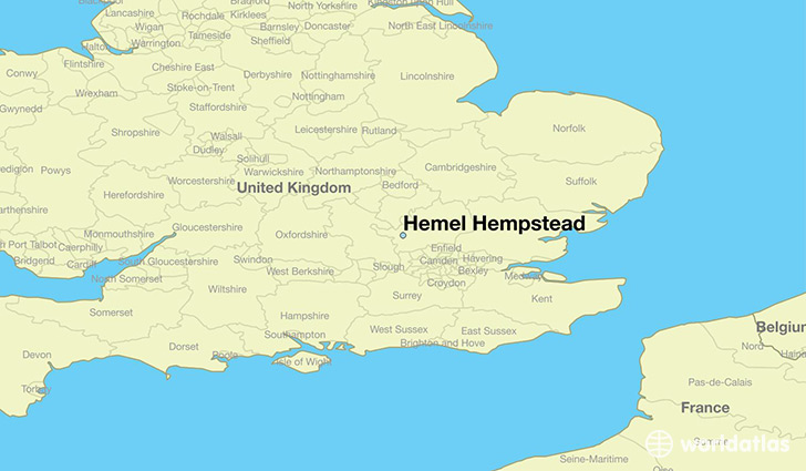 map showing the location of Hemel Hempstead