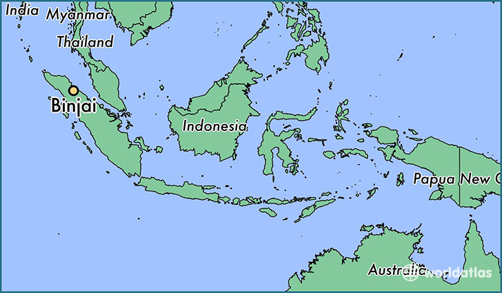 map showing the location of Binjai