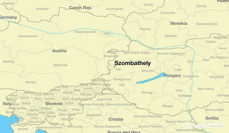 map showing the location of Szombathely