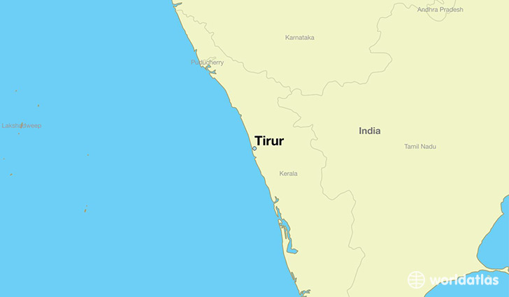 map showing the location of Tirur