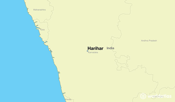 map showing the location of Harihar