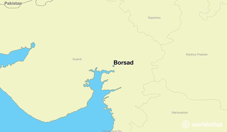 map showing the location of Borsad