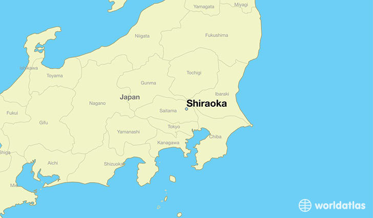 map showing the location of Shiraoka