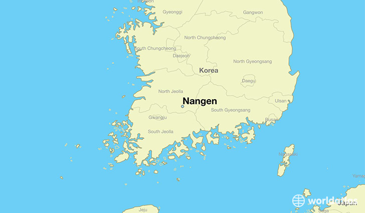 map showing the location of Nangen