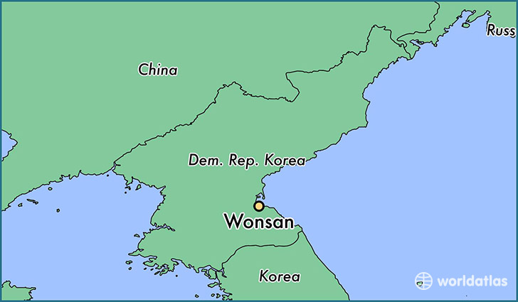 map showing the location of Wonsan