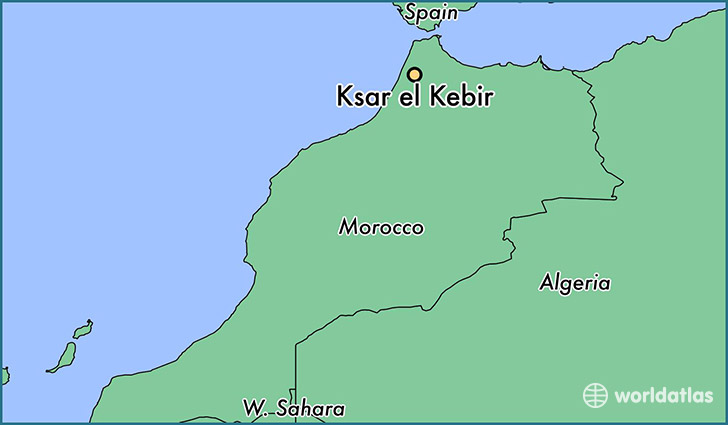 map showing the location of Ksar el Kebir