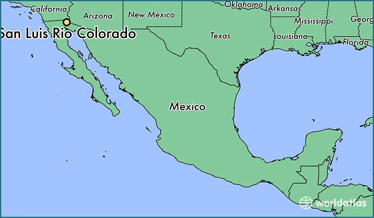 map showing the location of San Luis Rio Colorado