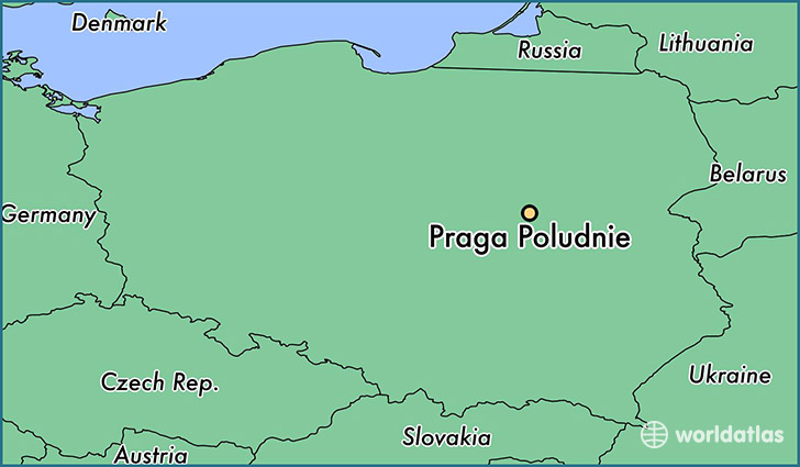 map showing the location of Praga Poludnie