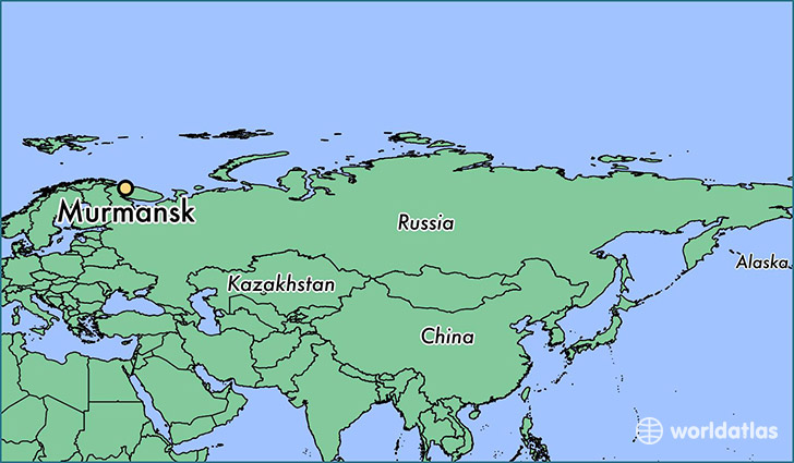 map showing the location of Murmansk