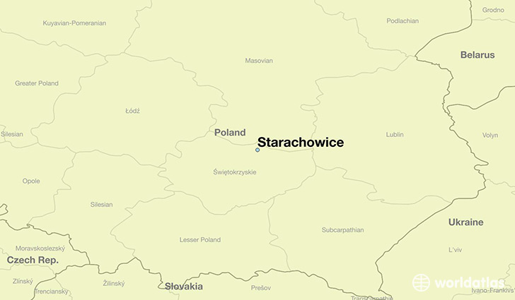 map showing the location of Starachowice